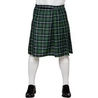 Boland Kostüm Schottischer Kilt Schottenrock für Herren grün-schwarz-weiss