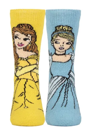 Wärmehalter Lite - Neuheit Disney Prinzessin Socken für Mädchen | Cinderella Ariel Gefrorene Belle - Belle & Cinderella