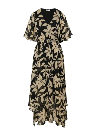 s.Oliver - Kleid schwarz/beige - Gr. - 46