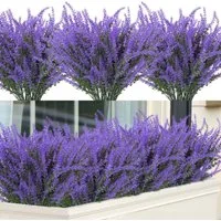 Kunstblumenstrauß 4 künstliche Lavendel-Kunstblumensträuße, Lavendel-Kunstblumen, Minicloss, geeignet für Hochzeiten, Garten, Outdoor- und Wohnungsdekoration