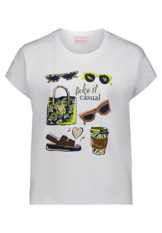 so cosy - T-Shirt mit Print weiß - Gr. - 38