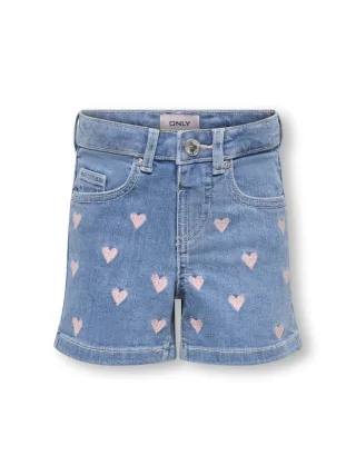 KIDS ONLY - KMGJUICY HEART EMB SHORTS DNM NOOS Light Medium Blue Denim - Gr. - 104