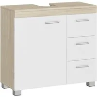 VASAGLE Waschbeckenunterschrank Badezimmerschrank Badschrank Breite 70 cm, mit 3 großen Schubladen, 2 Fächer hinter der Tür