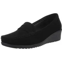 Ital-Design Elegante Mokassins mit Keilabsatz für vielseitige Anlässe Slipper (89319019) Keilabsatz/Wedge Mokassins in Schwarz