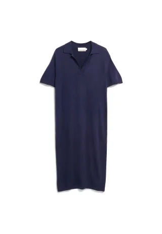 Armedangels - FINE POLO KNIT DRESS tinted navy - Gr. - L