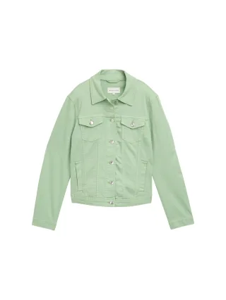 Tom Tailor - Jeansjacke mit Eingriffstaschen true green - Gr. - XS