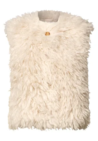 Street One - Fake Fur Weste beige - Gr. - 34