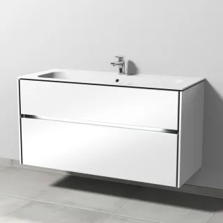 Sanipa Twiga Keramik-Set Finion mit 2 Auszügen und LED-Beleuchtung, Weiß-Glanz, SL27378 SL27378