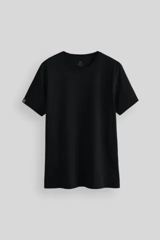 Herren Baumwolle Elasthan Rundhalsausschnitt T-Shirt
