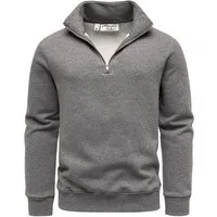 Amaci&Sons Sweatshirt LANDON Troyer Troyer Herren Pullover Zipper Sweatjacke Sweatshirt Sweatjacke