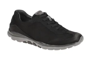 Gabor 06.965.47 ROLLINGSOFT Damen-Sneaker Schwarz Echtleder Fu?bett Wechselfu...