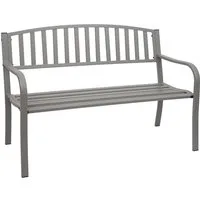 PROREGAL® Gartenbank 87x128x58cm Bank Sitzbank 2-Sitzer pulverbeschichteter Stahl