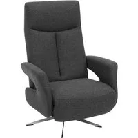 Hjort Knudsen Relaxsessel CASTOR, Anthrazit, Webstoff, 360 Grad drehbar, integrierte Fußstütze