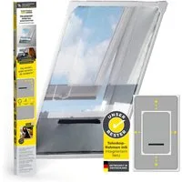 EASYmaxx Insektenschutz-Fensterrahmen Moskitonetz Magic Fit 100x160cm weiß Dachfenster, (1-St), Schutz vor Mücken Wespen Spinnen kein Bohren Kleben wettergeschützt