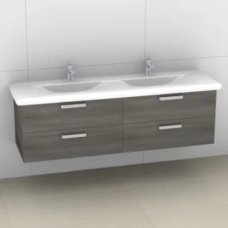 Artiqua 415 Waschtischunterschrank für Living Style 814439 Graphit Struktur quer, 415-WU2L-L42-7098- 415-WU2L-L42-7098-401