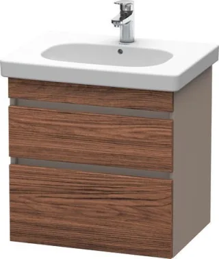 Duravit DuraStyle Waschtischunterbau wandhängend Nussbaum dunkel & Basalt Matt 600x453x610 mm - DS64 DS648302143