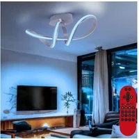 JUST LIGHT LED Deckenleuchte, LED-Leuchtmittel fest verbaut, Warmweiß, Neutralweiß, Smart Deckenleuchte RGB LED Designlampe Fernbedienung dimmbar CCT App