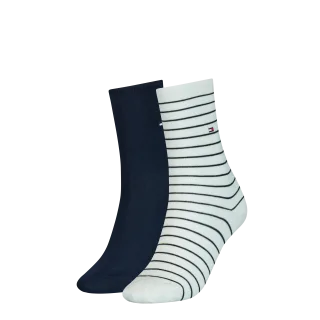 Tommy Hilfiger Socken "TH WOMEN SOCK 2P SMALL STRIPE" 2 Paar, 2 Stk. tlg. mit schmalem Rippenbündchen, meliert, gestreift