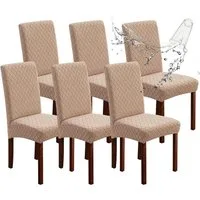 Zyronn Sitzflächenhusse Premium Wasserdicht Esszimmer Stuhl Abdeckungen, Stretch Hohen, Zurück Stuhlhussen Slipcover Für Esszimmer, Abnehmbaren Stuhl Schutz