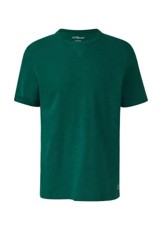 s.Oliver Red Label - T-Shirt aus Heavy Jersey mit Flammgarnstruktur grün - Gr. - S