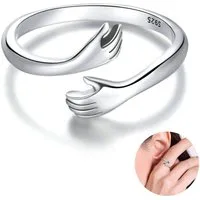 MOPUEA Fingerring Ring aus s925-Sterlingsilber, Ringe in Form einer Umarmung (Set, 1-tlg., mit zeitloser Umarmungsform), Stilvolles Accessoire für besondere Anlässe