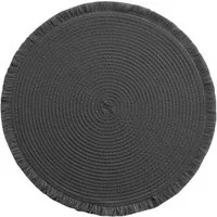 Macosa Home Platzset Tischdeko schwarz rund 38 cm Tischunterlagen Tischdeko Platzdeckchen, (4-St), Tischset Tisch Untersetzer Teller Unterlage
