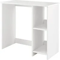 COSTWAY Schreibtisch, mit 2 Fächern, für kleine Räume, bis 130kg, 80x40x74cm