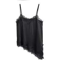 Next Trägertop Asymmetrisches Trägertop aus Satin mit Spitze (1-tlg)