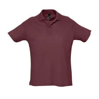 SOLS Herren Sommer II Pique Kurzarm-Poloshirt (Burgund)