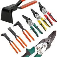 XERSEK Blechschere 6-Teilen-Set Blechzange Metallschere Falzzange Abkantzange 0º/45º/90º, (Linksschere, Rechtsschere, Geradschere, mit Gezackte Scherenblätter), Für das Schneiden und Biegen von Blech zu Hause und in der Werkstatt.