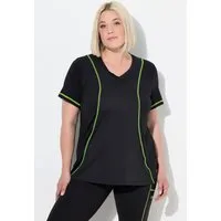 Ulla Popken T-Shirt Funktionsshirt Reflektor V-Ausschnitt Halbarm