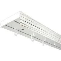 SN DECO GROUP Gardinenschiene Vorhangschiene SH (1) mit Blende 5 cm, 2-läufig, Fixmaß, mit Bohren, verschraubt, Kunststoff
