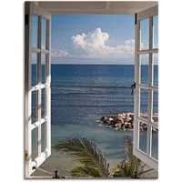 Artland Wandbild Fenster zum Paradies, Fensterblick (1 St), als Alubild, Leinwandbild, Poster in verschied. Größen