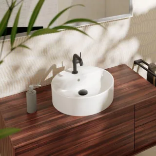 hansgrohe Xuniva Aufsatzwaschtisch 60169450 450x450mm, mit Hahnloch/Überlauf, weiß