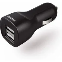 Hama Dual KFZ Lader 2,4A USB Ladegerät 12V 24V Smartphone-Ladegerät (schnelles Aufladen Lade-Adapter für Handy iPhone)