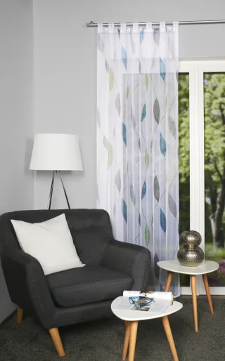 HOME WOHNIDEEN Gardine "PAOLO" Schlaufen 1 Stk. tlg. halbtransparent