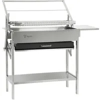 BBQ-Toro Holzkohlegrill Flip Grill mit 360° drehbarem Grillrost Edelstahl, 110 x 60 x 110 cm, 4-fach höhenverstellbare Kohlewanne