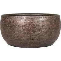 INNA-Glas Dekoschale Keramik Schale Agape mit Maserung, Kupfer, 14cm, Ø28cm