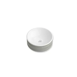 Hewi DUO Waschtisch 950.11.003KF Ø 42,6 cm, glänzend, Aufsatz, zweifarbig, ohne Hahnloch, ohne Überlauf, weiß-grau