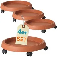 GarPet Pflanzenroller 4er Set Pflanzen Roller Outdoor Rollbrett Blumen Topf Untersetzer 30cm
