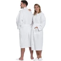 ZOLLNER Unisex-Bademantel, 80% Baumwolle, 20% Polyester, Kimono-Schnitt, Gürtel, 80% Baumwolle, 20% Polyester