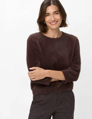 Brax Damen Pullover Style NOEMI brunette, dunkelbraun, Gr. 34