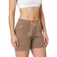 Steigenhöfer Manufaktur Lederhose Damen Lookalike - Kurze Jogginghose mit Kordelzug im Lederhosen Look Hotpants Jogging Damen Shorts Tracht - Oktoberfest Damen Outfit
