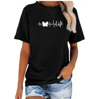 Banco Print-Shirt Damen "Butterfly Life" Unifarben Premium T-Shirt Rundhals langlebiger Druck
