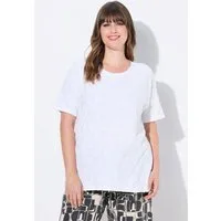 Ulla Popken T-Shirt T-Shirt 3D-Struktur Rundhals Halbarm. Biobaumwolle