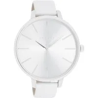 OOZOO Quarzuhr XL Damenuhr C11070 Weiss Lederband 48 mm C11070