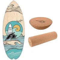 F2 Balanceboard F2 Set Balance Board Halfshell 88x32cm + Halbkugel und Korkrolle