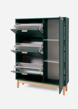 bonprix Schuhschrank, petrol, Gr.130x95 cm, Schuhschrank in modernem Design