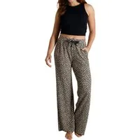 TOM TAILOR Schlafhose TOM TAILOR Damen Lange-Hose braun bedruckt (1-tlg)