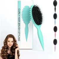Forrlite Haarbürsten-Set Haarbürste,Lockenbürste,Curl Hair Brush für Damen,Wildschweinborsten, Haarbürste zum Kämmen und Formen, Professionelle Bürste Locken Trennung für definierte Locken
